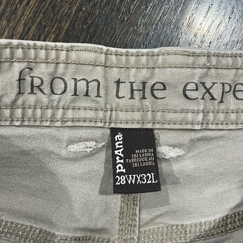 PrAna Bronson Pants Men's 28x32‎  Brown Washed Canvas Hiking Gorpcore (30x32)
